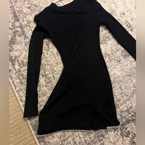 Zara black dress with rhinestones beads